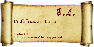 Brünauer Lina névjegykártya
